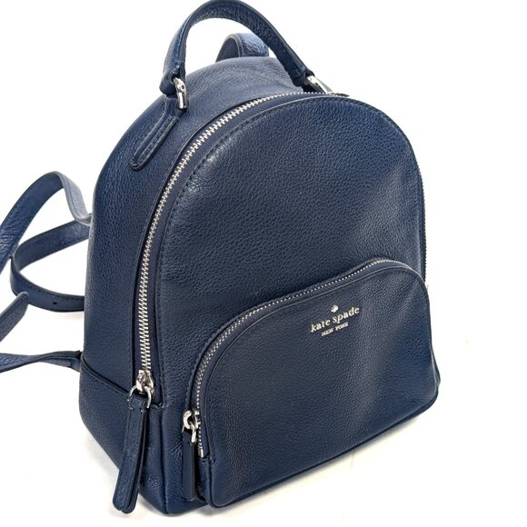 KATE SPADE Leather Mini Backpack Navy Blue - Picture 6 of 15